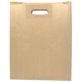 Torby Papierowe Kraft z Wyciętym Uchwytem 41+10x42cm (250 Sztuk)