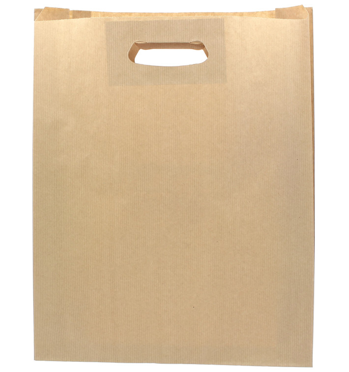 Torby Papierowe Kraft z Wyciętym Uchwytem 41+10x42cm (250 Sztuk) Torby Papierowe Kraft z Wyciętym Uchwytem 41+10x42cm (250 Sztuk)