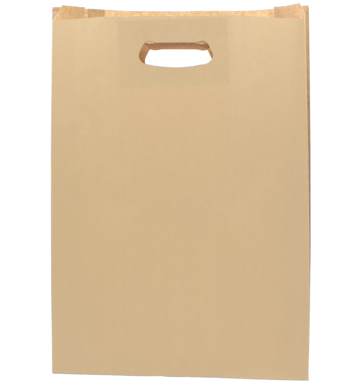 Torby Papierowe Hawanna z Wyciętym Uchwytem 31+8x42cm (50 Sztuk) Torby Papierowe Hawanna z Wyciętym Uchwytem 31+8x42cm (50 Sztuk)