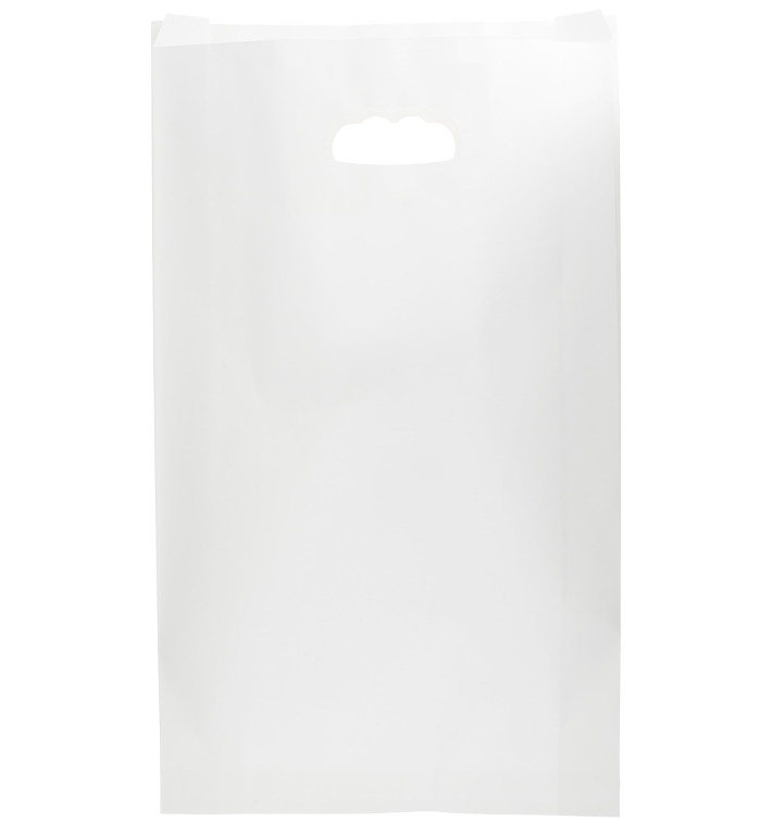 Torby Papierowe Białe z Wyciętym Uchwytem 24+7x37cm (50 Sztuk) Torby Papierowe Białe z Wyciętym Uchwytem 24+7x37cm (50 Sztuk)