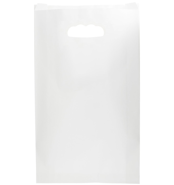 Torby Papierowe Białe z Wyciętym Uchwytem 24+7x37cm (250 Sztuk) Torby Papierowe Białe z Wyciętym Uchwytem 24+7x37cm (250 Sztuk)