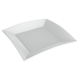 Talerz Kwadratowi Trzciny Azucar Nice Białe 230x230mm (50 Sztuk)