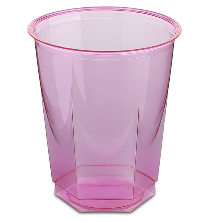 Kubki Plastikowe Hexagonalny PS Szkło Fuchsia 250ml (10 Sztuk) Kubki Plastikowe Hexagonalny PS Szkło Fuchsia 250ml (10 Sztuk)