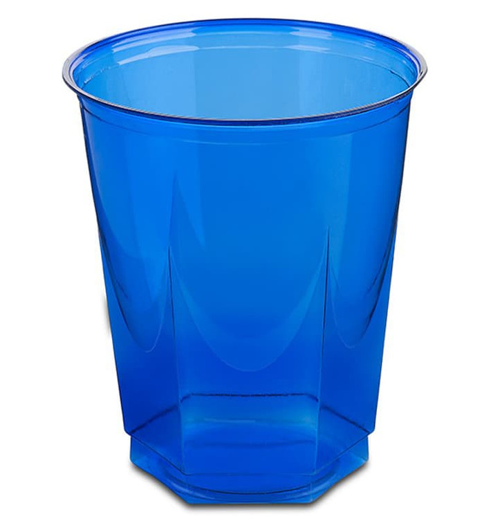 Kubki Plastikowe Hexagonalny PS Szkło Niebieski 250ml (250 Sztuk) Kubki Plastikowe Hexagonalny PS Szkło Niebieski 250ml (250 Sztuk)