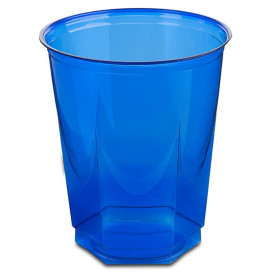 Kubki Plastikowe Hexagonalny PS Szkło Niebieski 250ml (10 Sztuk)
