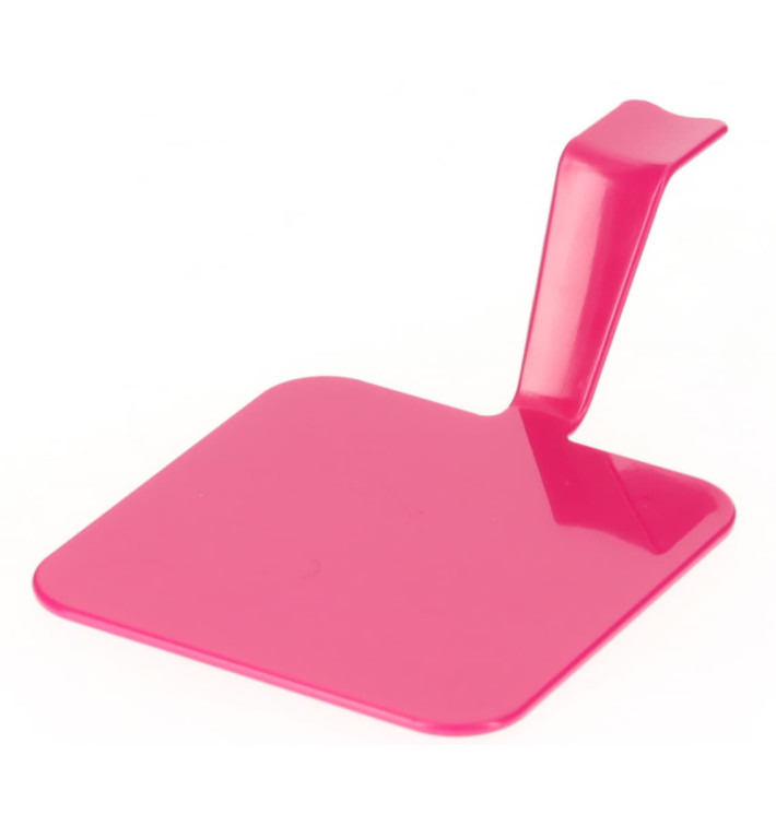 Tasting Plastic Plate PS "Gourmand" Raspberry 4x4cm (50 Units) Tasting Plastic Plate PS "Gourmand" Raspberry 4x4cm (50 Units)