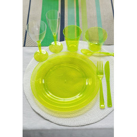 Talerz Plastikowe Okrągłe Bardzo Sztywny Zielone 19cm (10 Sztuk)