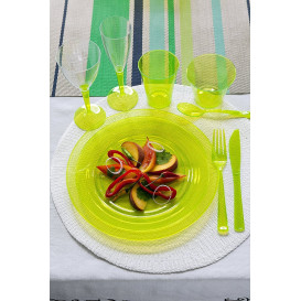 Talerz Plastikowe Okrągłe Bardzo Sztywny Zielone 19cm (10 Sztuk)