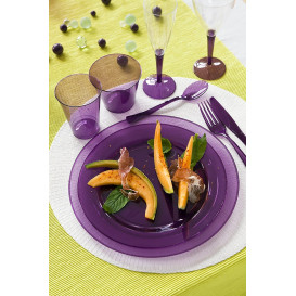 Talerz Plastikowe Okrągłe Bardzo Sztywny Bakłażan 19cm (10 Sztuk)