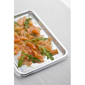 Tacki Plastikowe Prostokątny Srebro 35X24 cm (5 Sztuk)