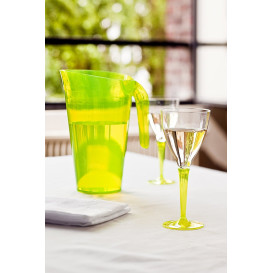 Kieliszki Plastikowe Wino na Podstawie Zielone 130ml (6 Sztuk)