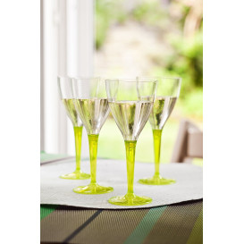 Kieliszki Plastikowe Wino na Podstawie Zielone 130ml (6 Sztuk)