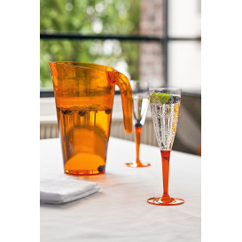 Kieliszki Plastikowe do Wina Musującego na Podstawie Orange 100ml (6 Sztuk)