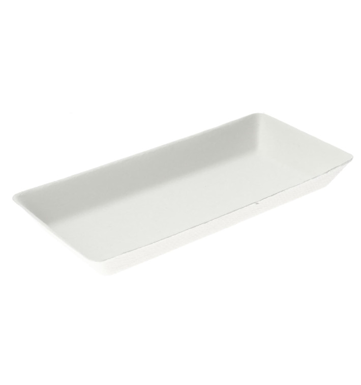 Sugarcane Mini Tray White 13x7cm (600 Units) Sugarcane Mini Tray White 13x7cm (600 Units)