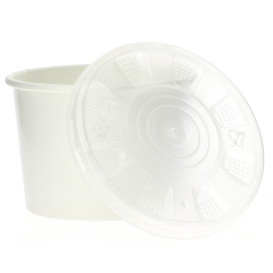 Miski Papierowe Białe z Pokrywką PP 250ml (250 Sztuk)