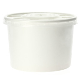 Miski Papierowe Białe z Pokrywką PP 250ml (250 Sztuk)
