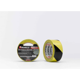 Adhesive Safety Tape Roll Yellow/Black 5cmx33m (12 Sztuk)