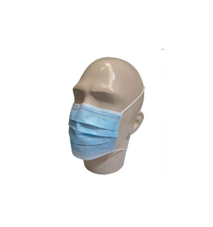 Maska Ochronna Prostokątny z Gumką TST Niebieski 3C (1000 Sztuk)