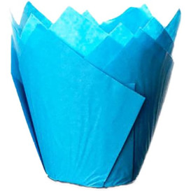 Formy do Muffinek Tulipan Ø50x42/72 mm Niebieski (135 Sztuk)