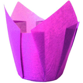 Formy do Muffinek Tulipan Ø50x42/72 mm Fioletowa (135 Sztuk)
