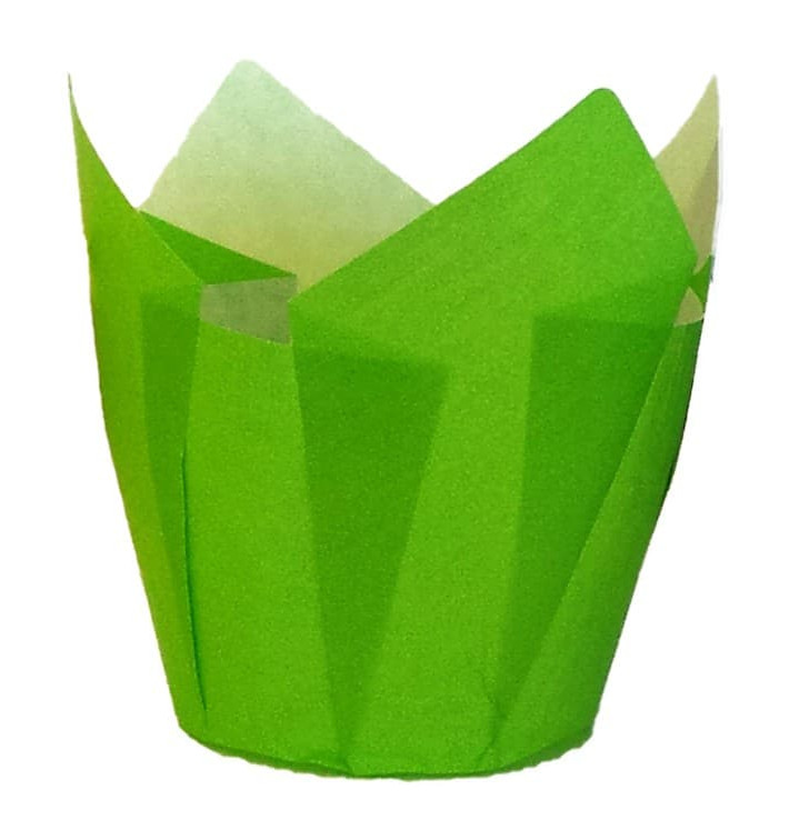 Formy do Muffinek Tulipan Ø50x42/72 mm Zielone (2160 Sztuk) Formy do Muffinek Tulipan Ø50x42/72 mm Zielone (2160 Sztuk)