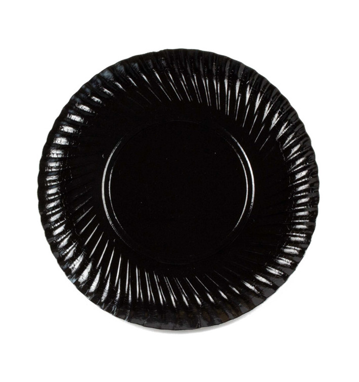 Talerz Papierowe Okrągłe Czarni 250 mm (500 Sztuk) Talerz Papierowe Okrągłe Czarni 250 mm (500 Sztuk)