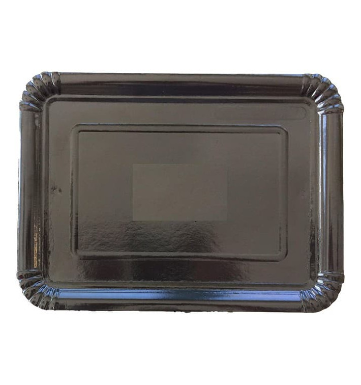 Tacki Papierowe Prostokątny Czarni 22x28 cm (100 Sztuk) Tacki Papierowe Prostokątny Czarni 22x28 cm (100 Sztuk)
