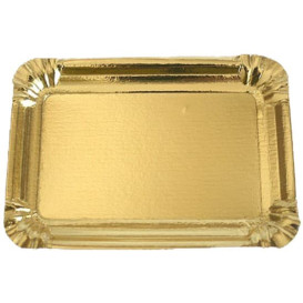 Tacki Papierowe Prostokątny Złote 14x21 cm (100 Sztuk)