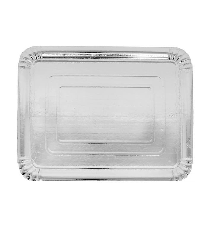 Tacki Papierowe Prostokątny Srebrne 22x28 cm (100 Sztuk) Tacki Papierowe Prostokątny Srebrne 22x28 cm (100 Sztuk)