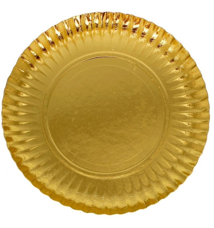 Talerz Papierowe Okrągłe Złote 270 mm (100 Sztuk) Talerz Papierowe Okrągłe Złote 270 mm (100 Sztuk)