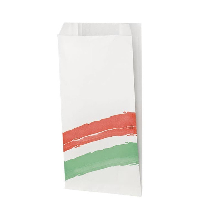 Torby na Burgery Tłuszczoodporny Paski 14+5x23cm (125 Sztuk) Torby na Burgery Tłuszczoodporny Paski 14+5x23cm (125 Sztuk)