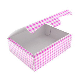 Pudełka Cukiernicze Kartonowe 18,2x13,6x5,2cm 500g Różowe (25 Sztuk)