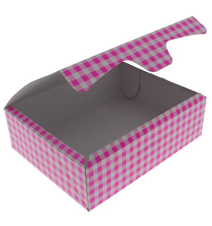 Pudełka Cukiernicze Kartonowe 20,4x15,8x6cm 1kg Różowe (20 Sztuk)