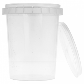 Pojemniki Plastikowe z Pokrywką z Plombą 520 ml Ø9,5 (19 Sztuk)