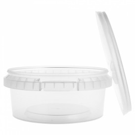 Pojemniki Plastikowe z Pokrywką z Plombą 300 ml Ø11,8 (374 Sztuk)