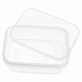 Pojemniki Plastikowe i Pokrywka z Plombą 280ml 120x88mm (384 Sztuk)
