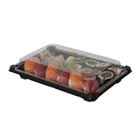 Sushi Tray and Lid PLA Black 15,0x23,0 cm (100 Units)