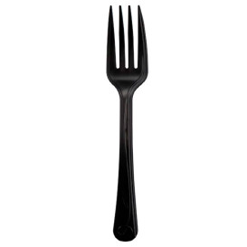 Widelczyki Kompostowanie CPLA Premium Czarni 17,5 cm (25 Sztuk)