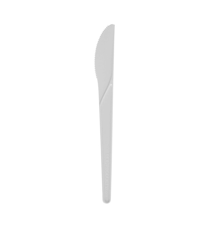 Nóż Kompostowanie CPLA Białe 17,2 cm (50 Sztuk) Nóż Kompostowanie CPLA Białe 17,2 cm (50 Sztuk)