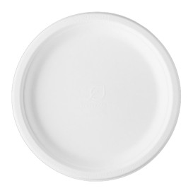 Talerz Trzciny Cukrowej Bagasse Białe Ø25,3 cm (500 Sztuk)
