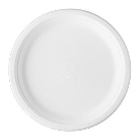 Talerz Trzciny Cukrowej Bagasse Białe Ø25,3 cm (500 Sztuk)