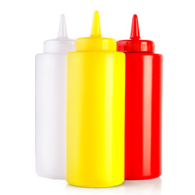 Dyspensery do Sosów Plastikowe Żółty 360ml (72 Sztuk)