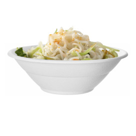 Miski Trzciny Cukrowej Bagasse Noodle Białe 940ml (50 Sztuk)