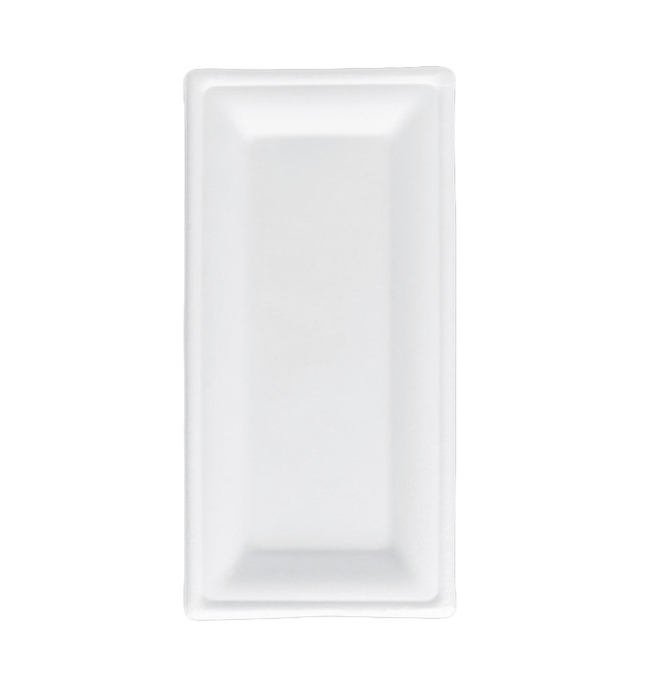 Tacki Trzciny Cukrowej Bagasse Białe 25,5x12,7 cm (50 Sztuk) Tacki Trzciny Cukrowej Bagasse Białe 25,5x12,7 cm (50 Sztuk)