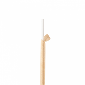 Słomki Prosto Papierowe Białe w Papierku Kraft Ø6mm 21cm (250 Sztuk)