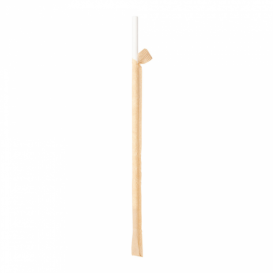 Słomki Prosto Papierowe Białe w Papierku Kraft Ø6mm 21cm (250 Sztuk)