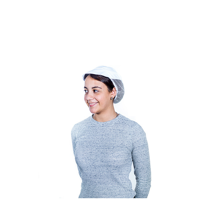 Cap with Mesh and Visor Cotton White (25 Units) Cap with Mesh and Visor Cotton White (25 Units)