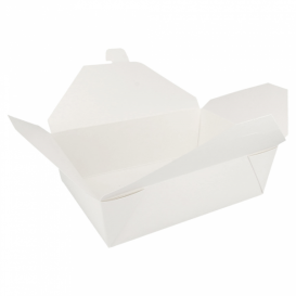 Pudełka na Wynos Kartonowe Amerykanin Białe 19,7x14x6,4cm 1980ml (50 Sztuk)