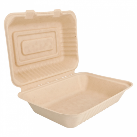 Opakowania MenuBox Trzciny Cukrowej Naturalne 225x165x64mm (50 Sztuk)