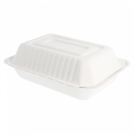 Opakowania MenuBox Trzciny Cukrowej Białe 225x165x64mm (50 Sztuk)